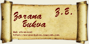 Zorana Bukva vizit kartica